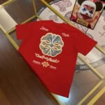 EVISU Fukushin 2025 Spring New Products Men's Logo and Family Flower Letter Printed Casual Loose Short Sleeves