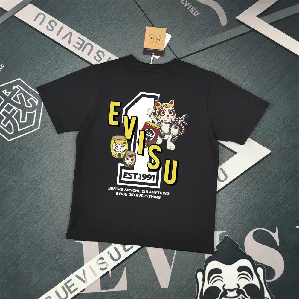 13391581643064751 Evisu Fukushin 2025 New Print T-shirt Loose Fit