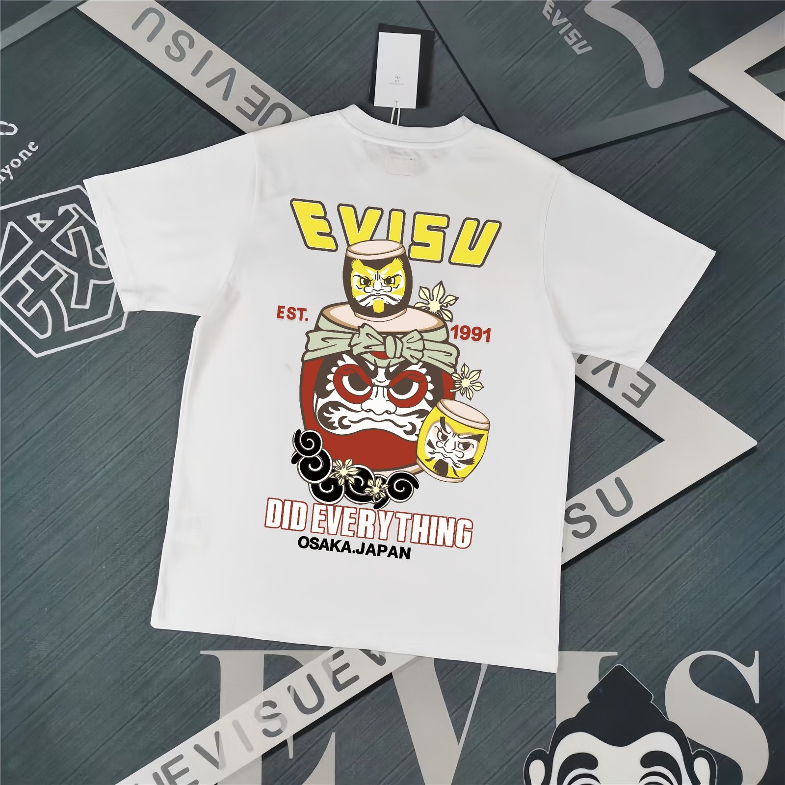 13391584540190419 Evisu Fukushin 2025 New Print T-shirt Loose Fit