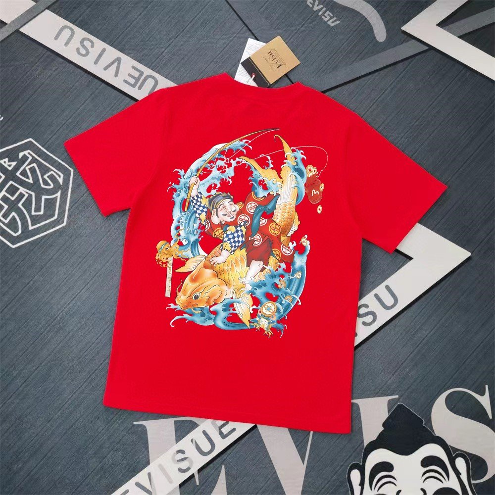 13391589331861812 Evisu Fukushin 2025 New Print T-shirt Loose Fit