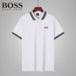 BOSS - Cotton-blend polo shirt with contrast details - White