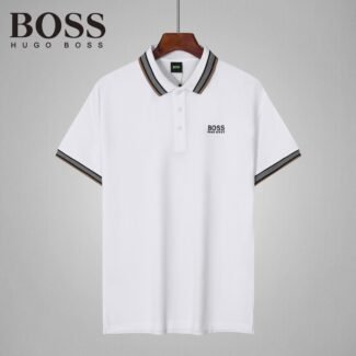 BOSS - Cotton-blend polo shirt with contrast details - White
