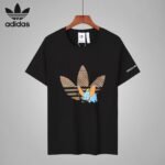 adidas originals Graphic Tee Retro Pattern Printing Sports Short Sleeve Black