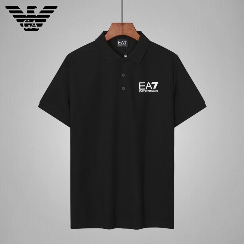 Stretch piqué polo shirt with striped trim | Emporio Armani