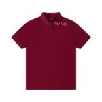 Knit cotton polo shirt with intarsia in white | GUCCI®