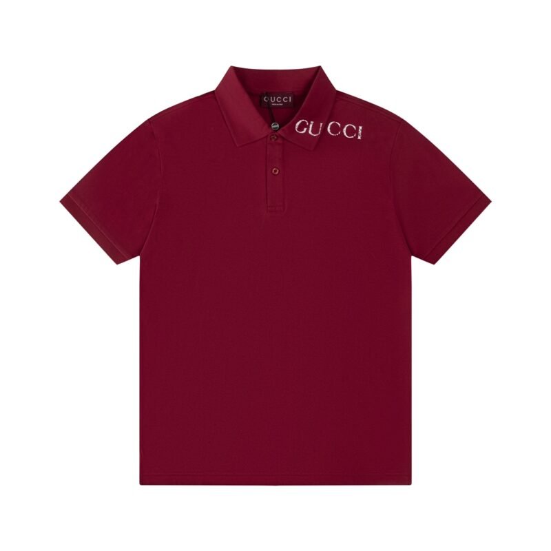 Knit cotton polo shirt with intarsia in white | GUCCI®