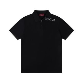 Knit cotton polo shirt with intarsia in white | GUCCI®