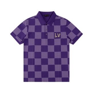 Louis Vuitton Damier Gradient Printed Silk Polo Shirt