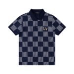 Louis Vuitton Damier Gradient Printed Silk Polo Shirt