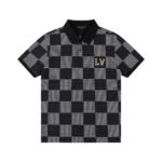 Louis Vuitton Damier Gradient Printed Silk Polo Shirt