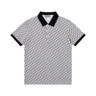 Dior Oblique Polo Shirt Beige, Blue and Black