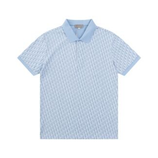 Dior Oblique Polo Shirt Beige, Blue and Black