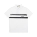 Wool cashmere polo shirt in navy and white | GUCCI®