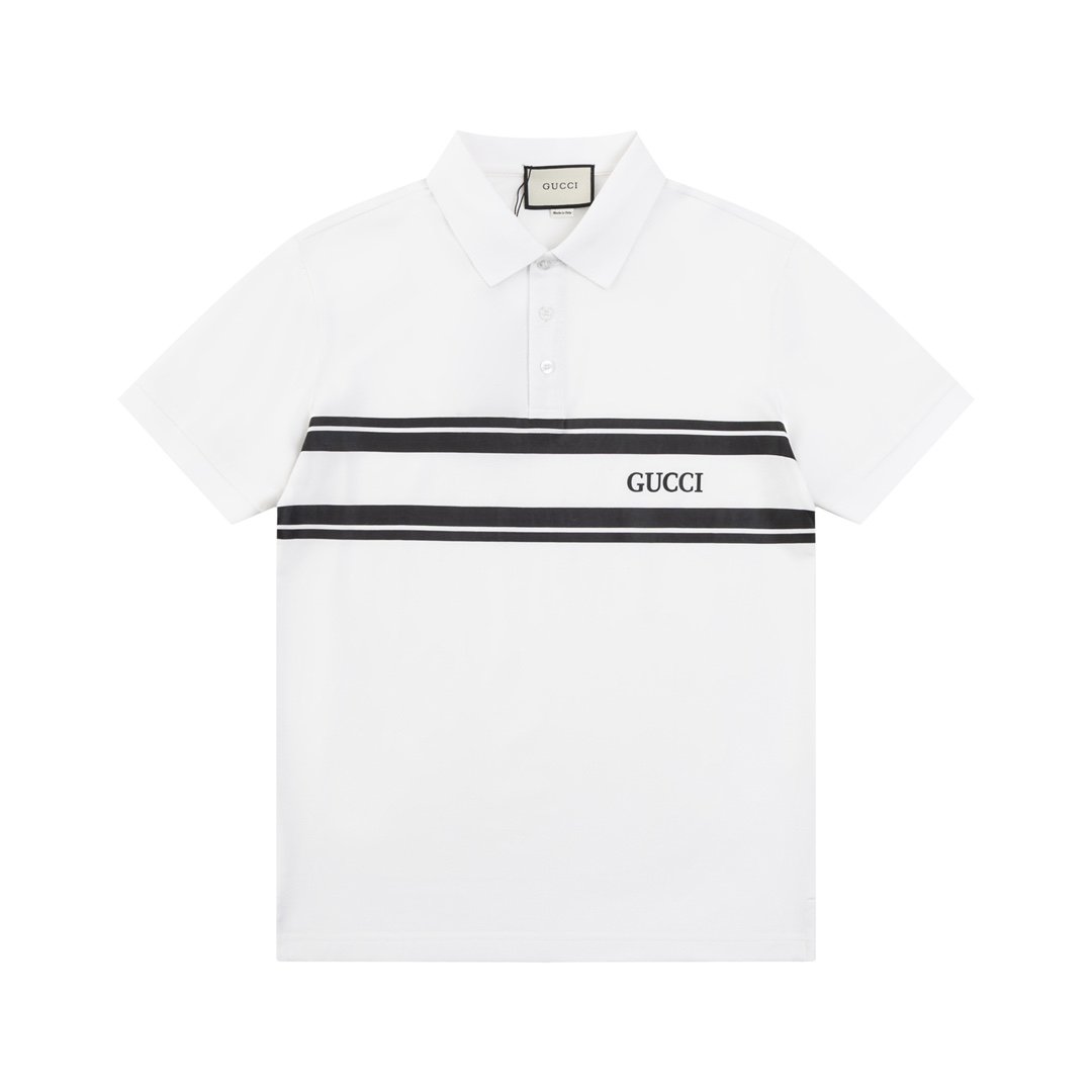Wool cashmere polo shirt in navy and white | GUCCI®