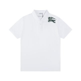 Burberry Men's Black Embroidered Dragon Polo Shirt