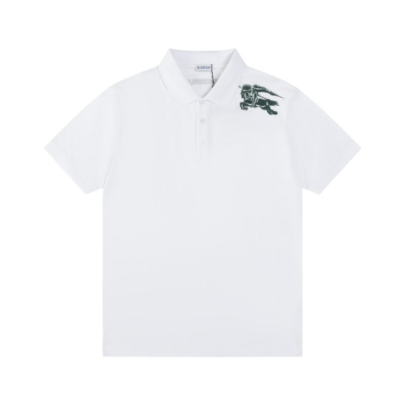 Burberry Men's Black Embroidered Dragon Polo Shirt