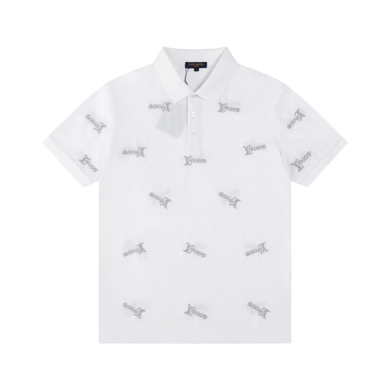 Short-sleeved LV Blason Polo in silk and cashmere