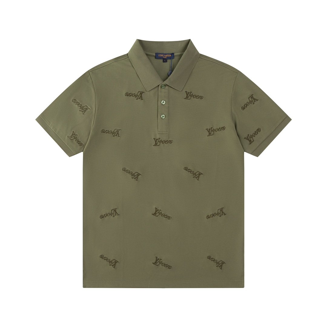 Short-sleeved LV Blason Polo in silk and cashmere