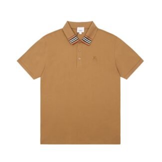 Burberry Icon Stripe Collar Cotton Piqué Polo Shirt