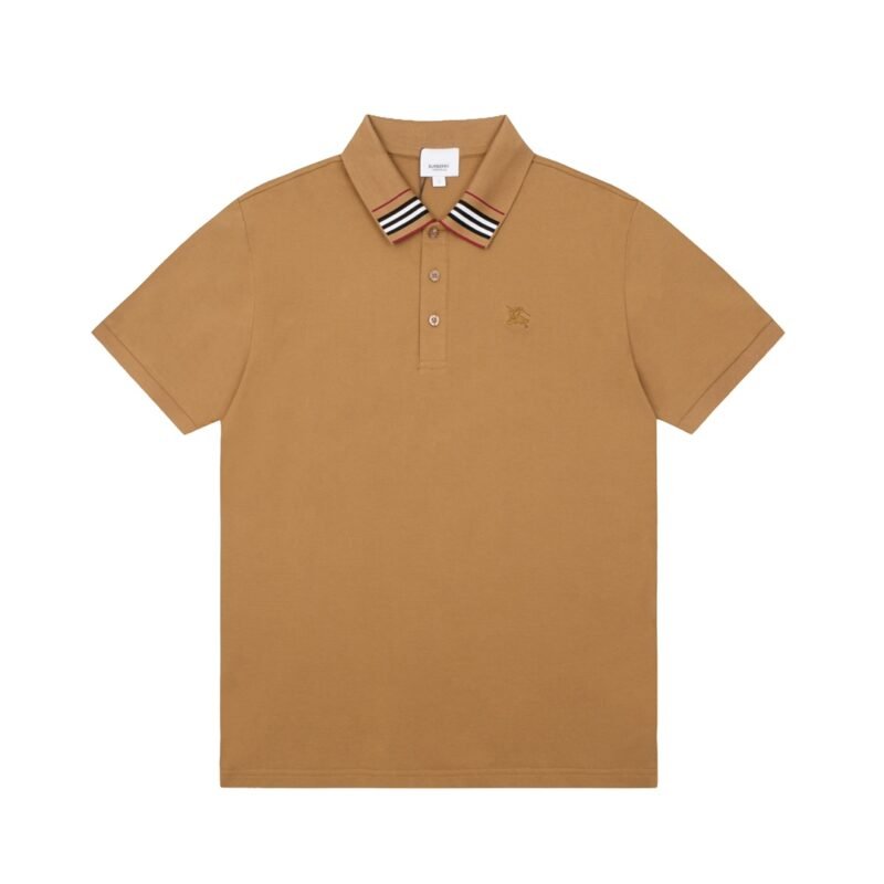 Burberry Icon Stripe Collar Cotton Piqué Polo Shirt