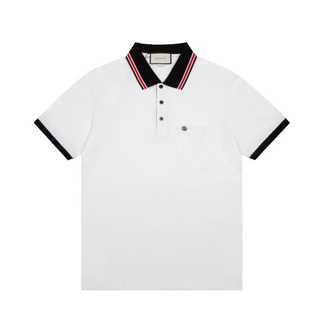 Gucci Cotton piquet polo with Double G