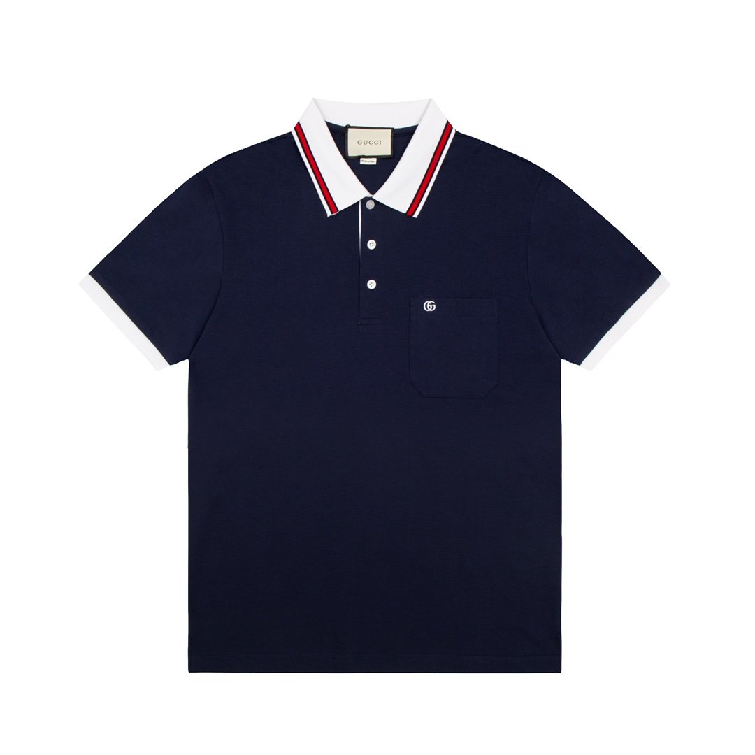 Gucci Cotton piquet polo with Double G