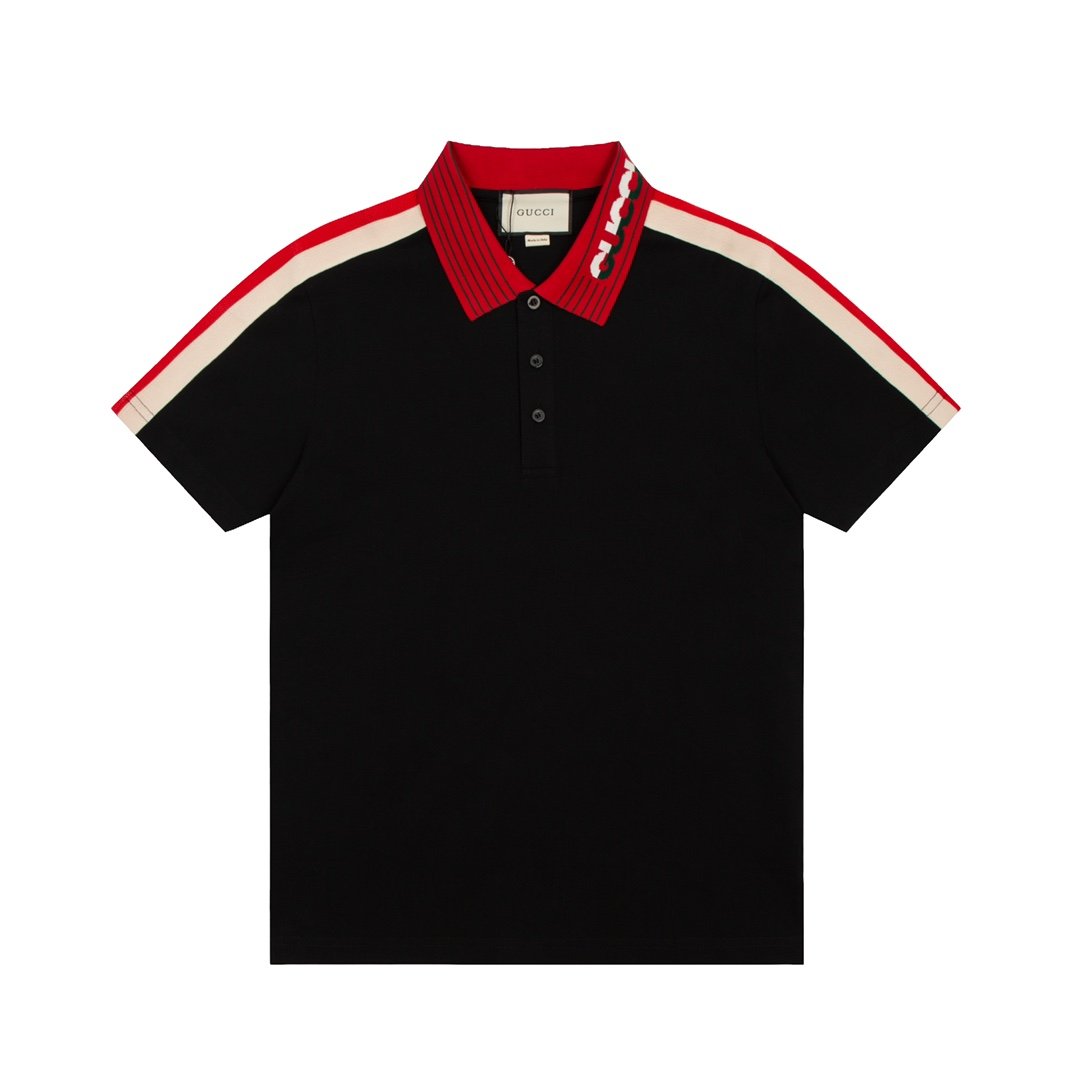 Gucci Horsebit Print Cotton Polo Shirt