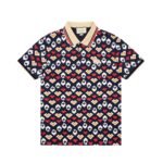 Gucci Horsebit Print Cotton Polo Shirt