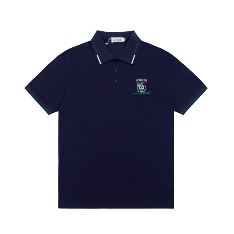Loewe Men's Summer Business Casual Polos Short Sleeved