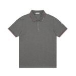 Moncler Men's Embroidered Badge Striped Short Sleeve Polo Shirt
