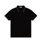 Moncler Men's Embroidered Badge Striped Short Sleeve Polo Shirt