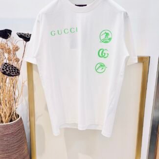 Cotton jersey T-shirt with Gucci logo in white | GUCCI®