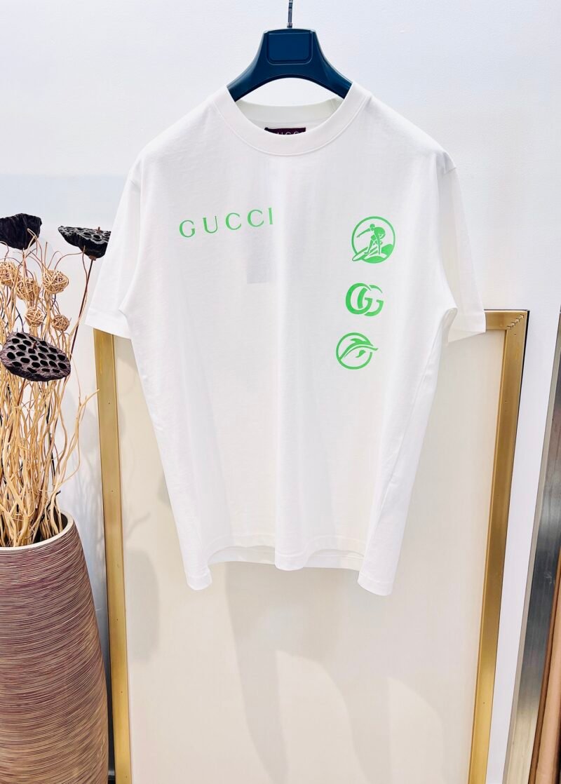Cotton jersey T-shirt with Gucci logo in white | GUCCI®