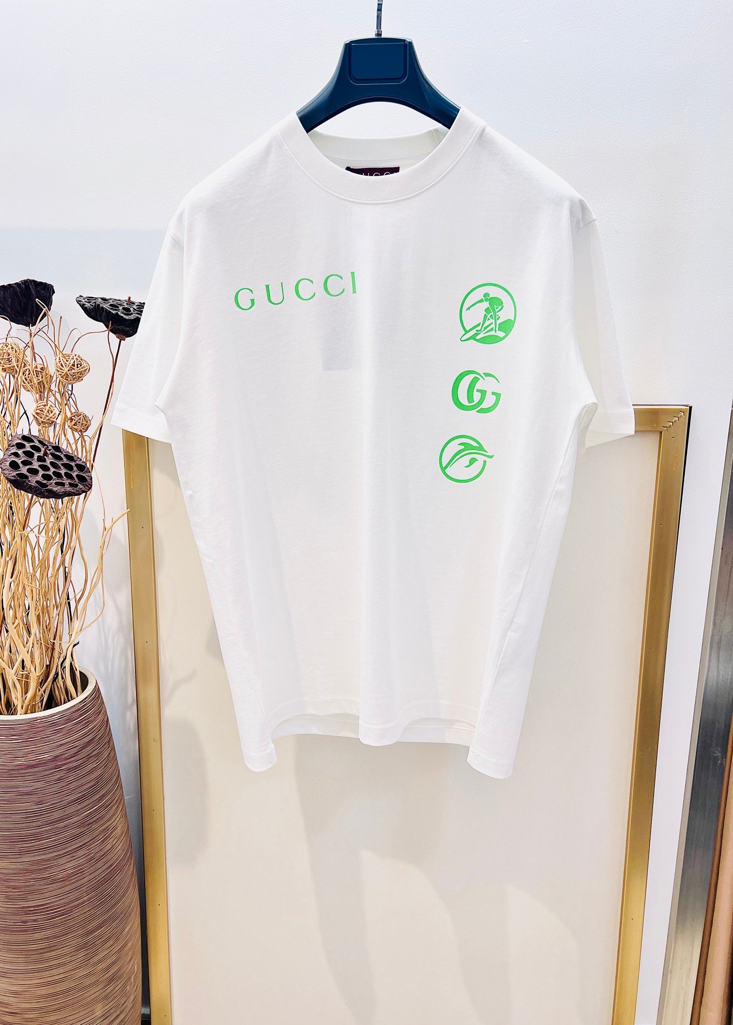 Cotton jersey T-shirt with Gucci logo in white | GUCCI®