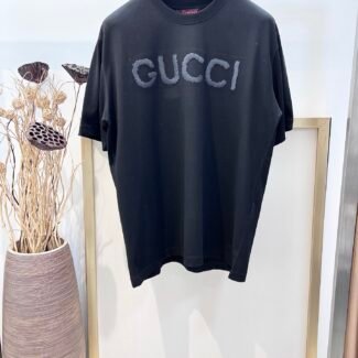 Gucci 2025FW Early Spring Wool 3D Embroidered Short Sleeve T-shirt
