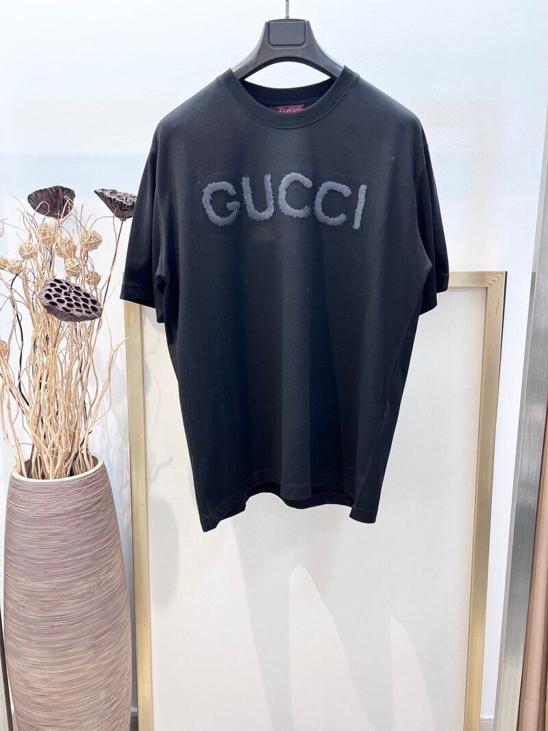 Gucci 2025FW Early Spring Wool 3D Embroidered Short Sleeve T-shirt