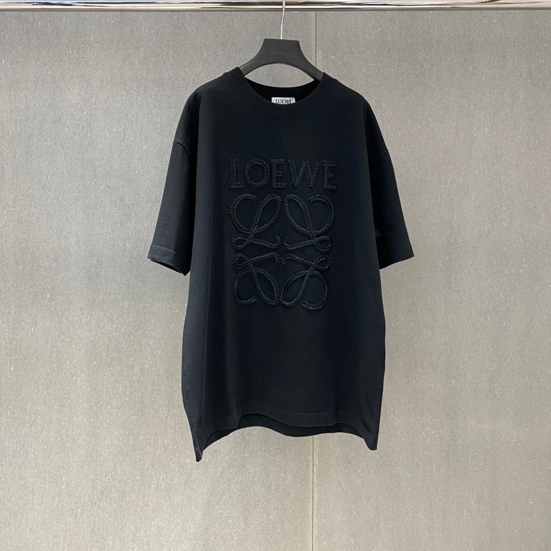 13391767979525426 2025 Summer New LOEWE Round Neck Short Sleeve T-shirt, High Version