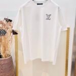 Louis Vuitton ink sketch logo embroidered short sleeve T-shirt
