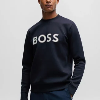 Boss-Cotton-blend sweatshirt with HD logo print